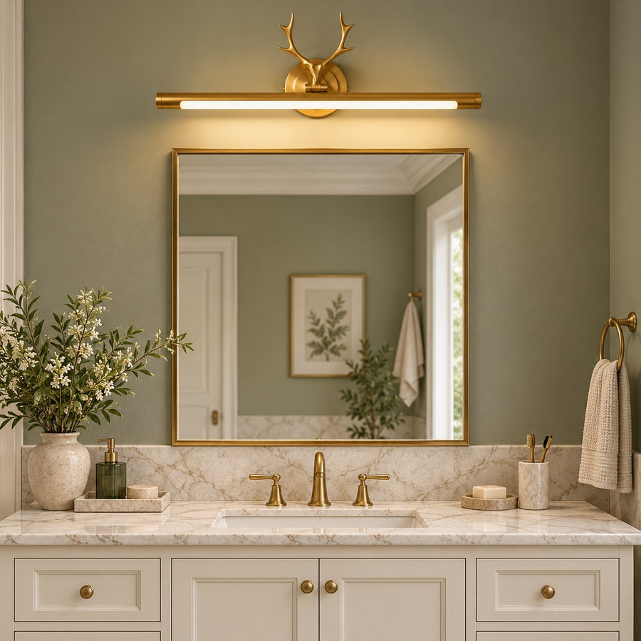 Modern Wall Sconce Lighting Wall Mounted Copper Body Acrylic Shade LED Dimmable Light Modes in the vanity