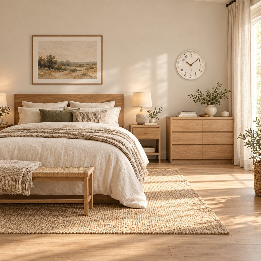 Modern Wall Clock Bamboo Wood Circular Design Noiseless Quartz Movement 30cm Home Decor in the bedroom