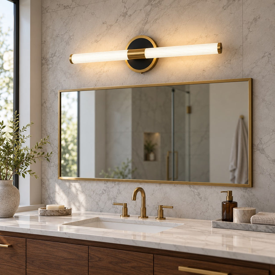 Contemporary Wall Light Wall Mounted Aluminum Iron Acrylic Linear Design Dimmable for Indoor Use in the round base