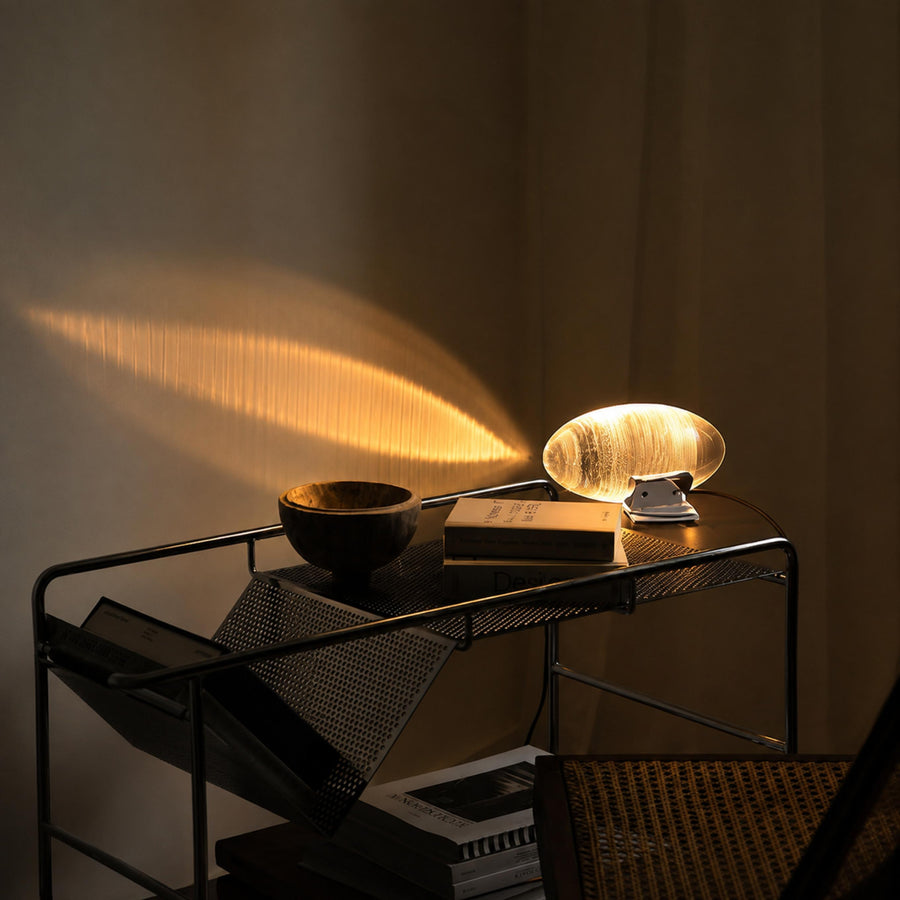 Modern Table Lamp with Adjustable Shade Metal Base LED Lighting for Bedroom or Living Room in the side table