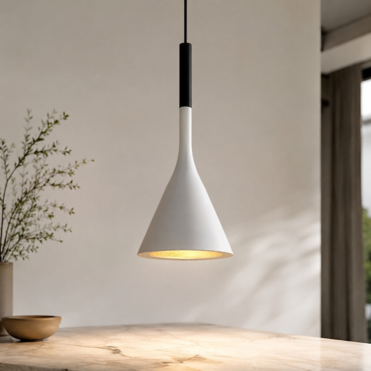 Nordic Minimalist Pendant Lamp Hanging Metal Alloy LED Light Adjustable for Kitchen Island