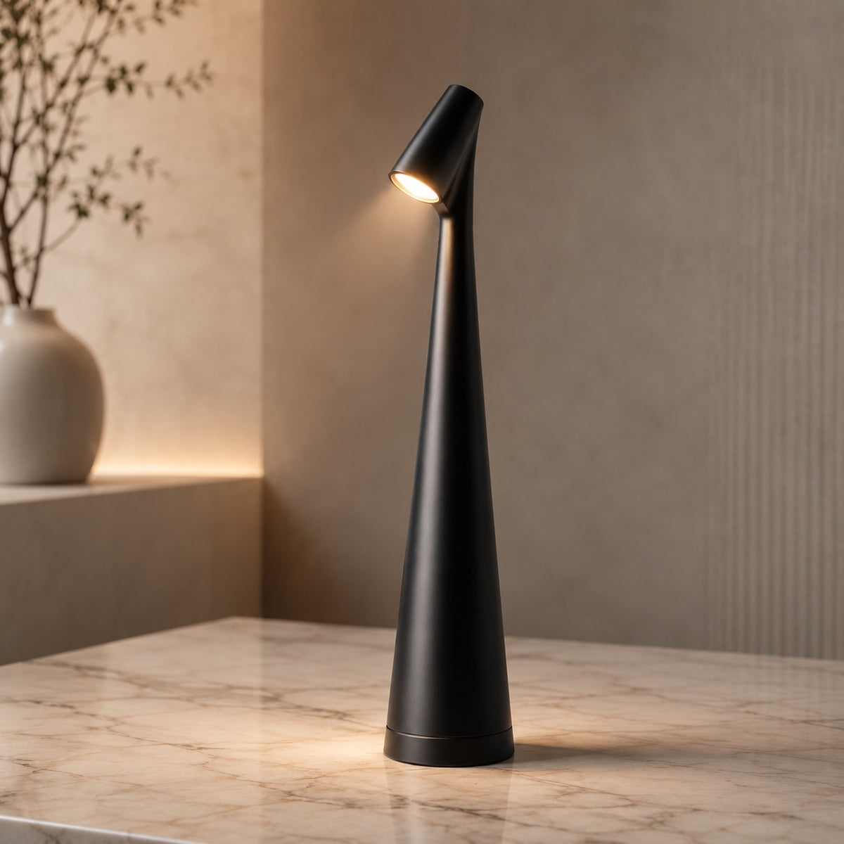 Modern LED Table Lamp Adjustable Metal USB Rechargeable for Desk Bedside or Living Room