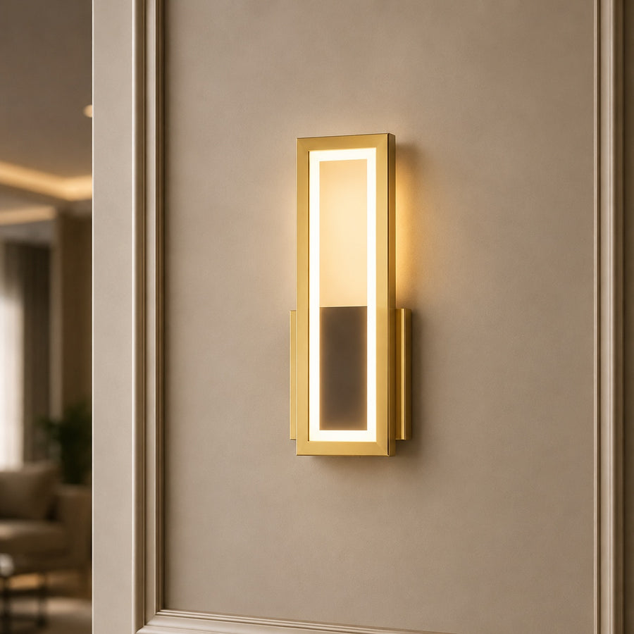 Modern Adjustable Wall Sconce Lighting Iron Wall Lamp with Acrylic Shade and LED Technology in the gold