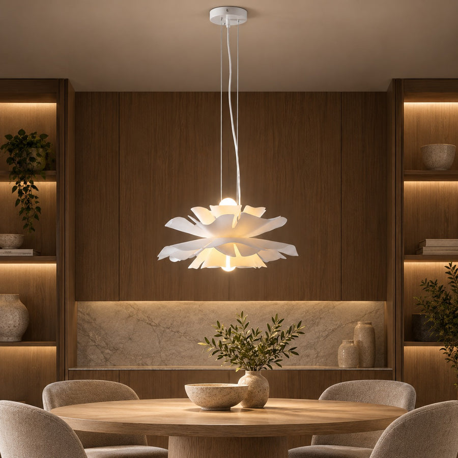 Modern Adjustable Pendant Light Metal Shade LED Ceiling Light Fixture 12 Inch Diameter in the dining room