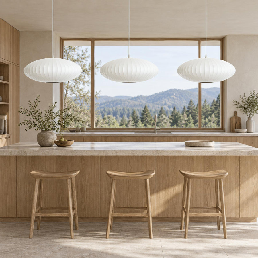 Modern Glass Pendant Lighting Adjustable LED Fixture for Kitchen Island in the kitchen island