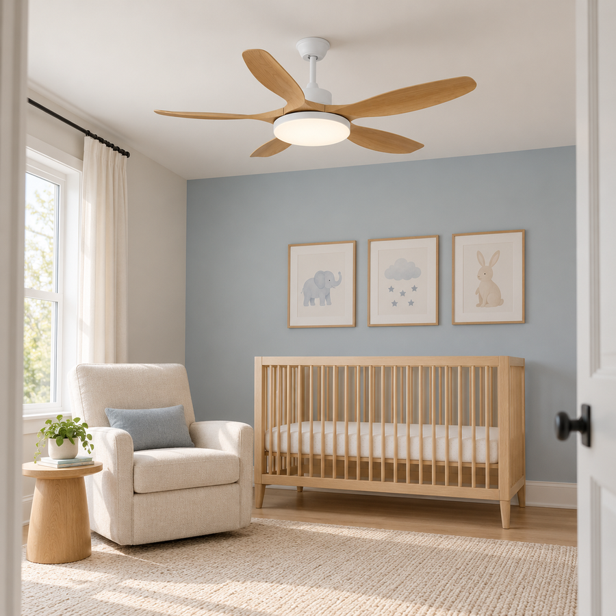 Modern Ceiling Fan Light Flush Mount Metal Acrylic Integrated LED 122cm 132cm in the nursery