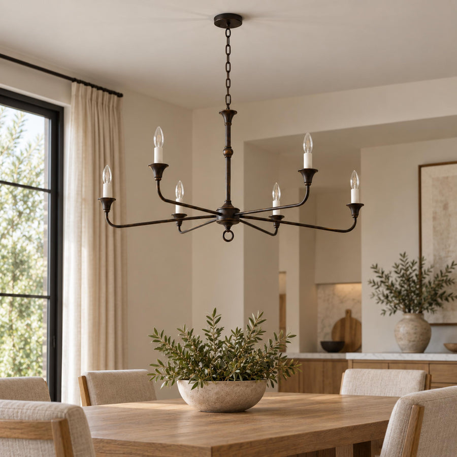 Modern Multi-Arm Black Chandelier Adjustable Ceiling Light Brass Candelabra 5-6 Bulb E14 in the dining room