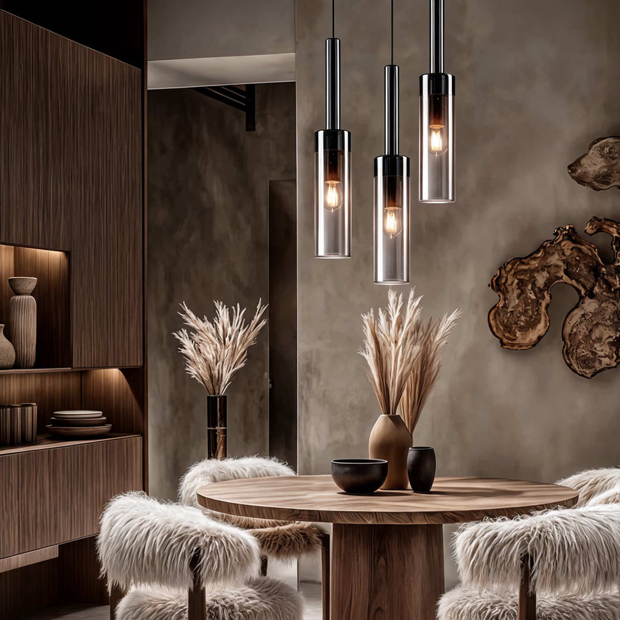 Modern Glass Pendant Light Adjustable Copper Shade LED for Kitchen Pendant Lighting in the living room
