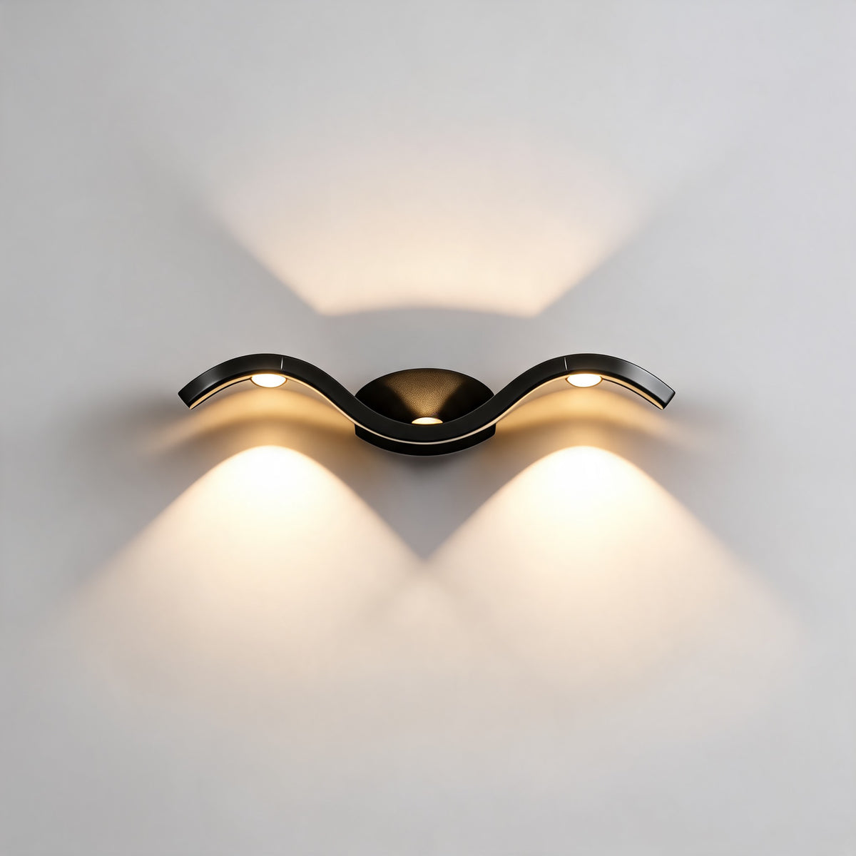 Modern Wave Wall Sconce Up Down Light Die-Cast Aluminum 9W LED Waterproof for Outdoor Use