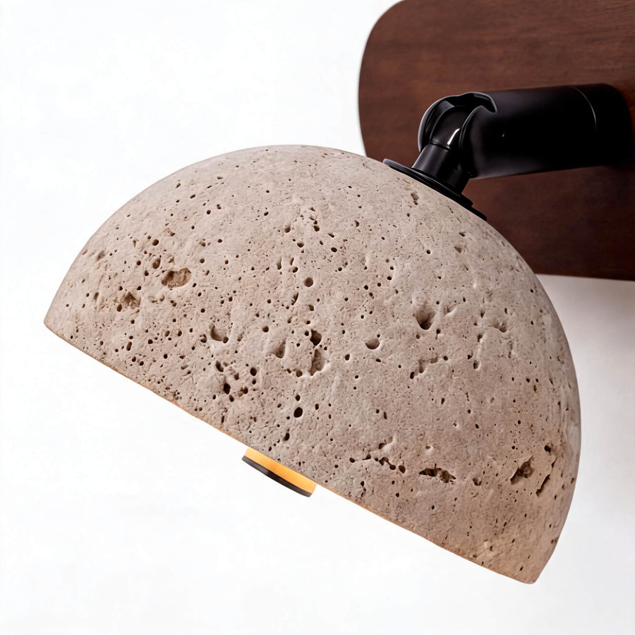 Modern Adjustable Vanity Light Fixture in Travertine with Dimmable LED for Bathroom Lighting in the detail