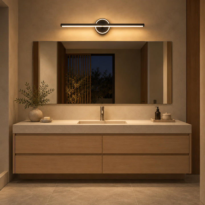 Modern Wall Sconce Bathroom Light Wall Mounted Aluminum and Acrylic Dimmable Vanity Fixture