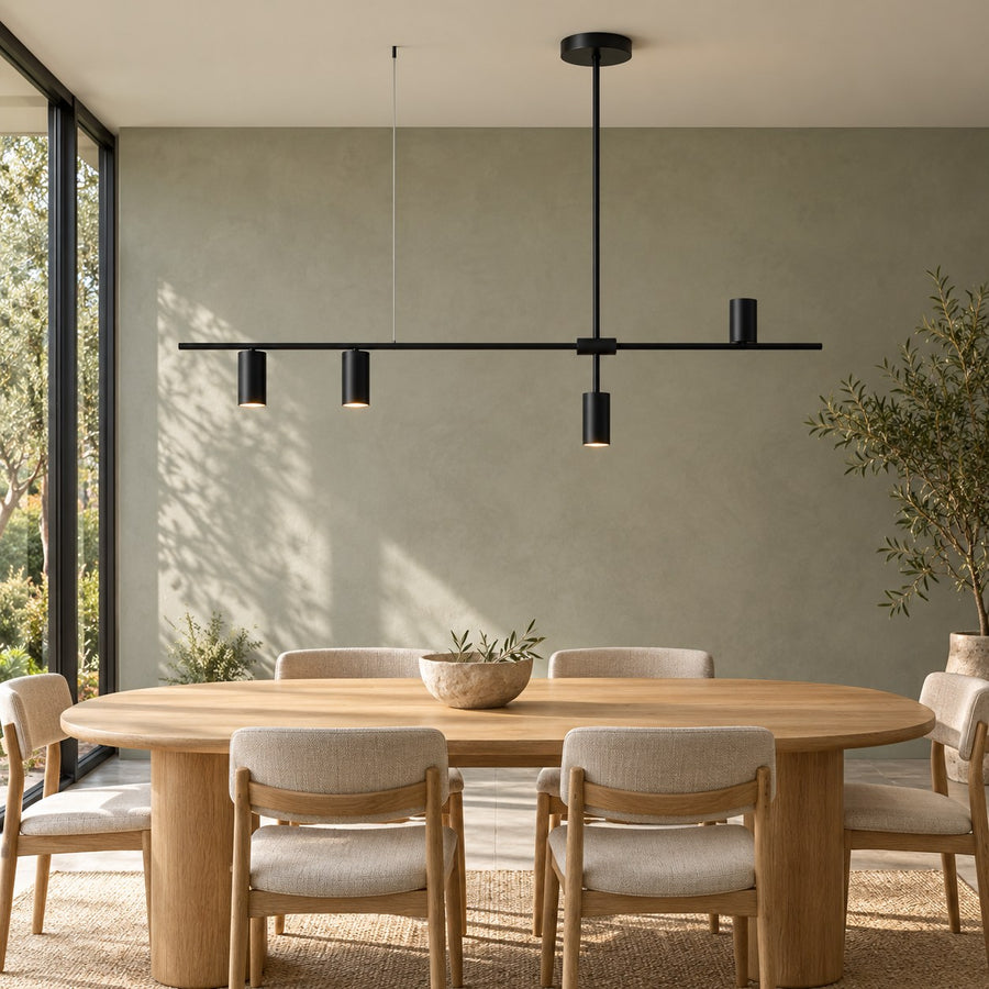 Modern Adjustable Ceiling Light Fixture Kitchen Pendant Lighting Metal Frame LED for Kitchen Island in the dining room