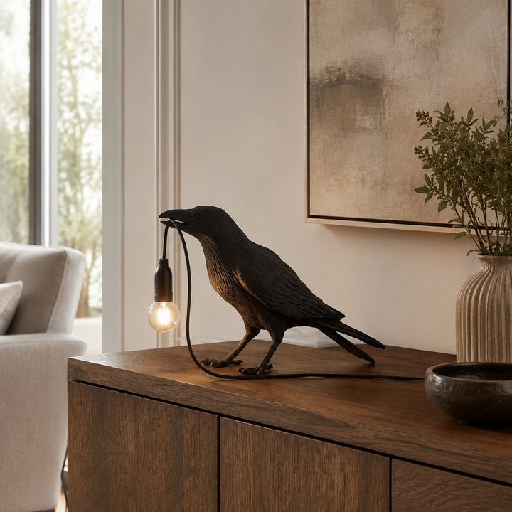 Modern Adjustable Table Lamp with LED Light and Resin Shade for Living Room and Bedroom