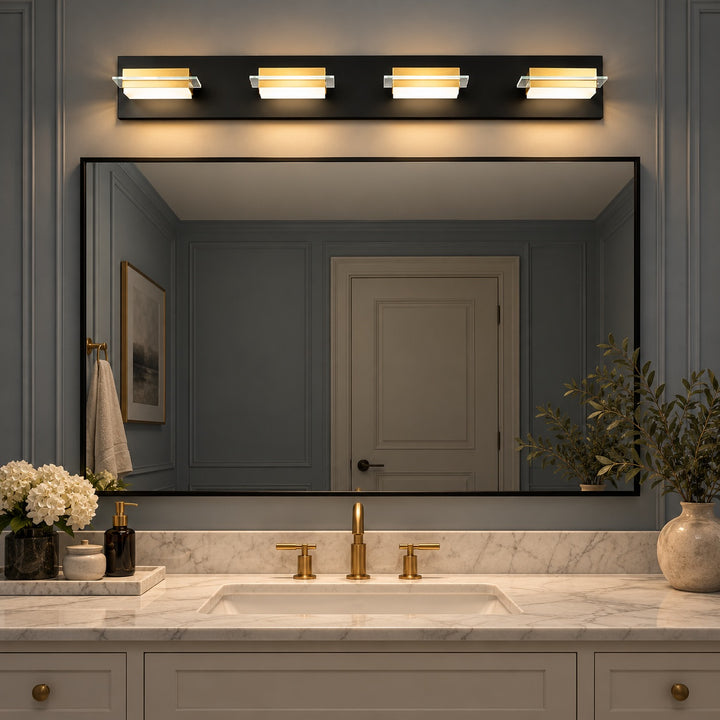 Modern Wall Sconce Lighting Wall Mounted Iron and Acrylic Frosted Diffuser 3-5 Heads