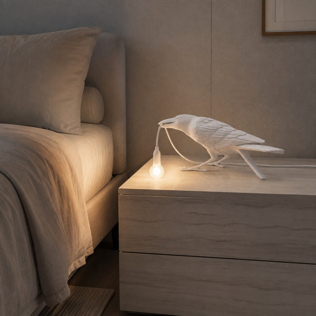 Modern Adjustable Table Lamp with LED Light and Resin Shade for Living Room and Bedroom
