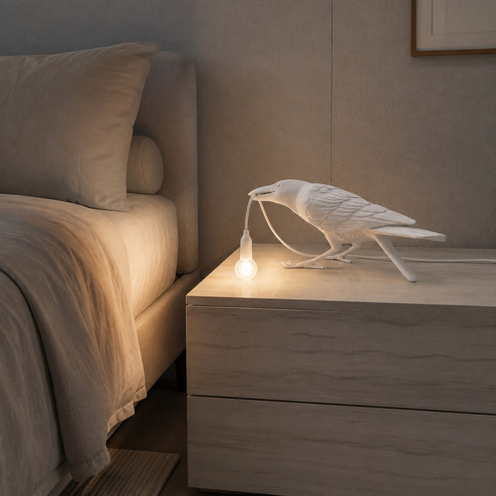 Modern Adjustable Table Lamp with LED Light and Resin Shade for Living Room and Bedroom