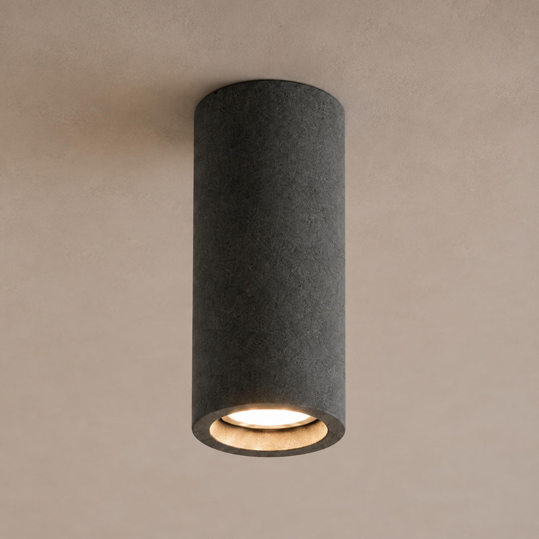 Modern Flush Mount Ceiling Light Concrete LED Fixture Adjustable Ambient Lighting