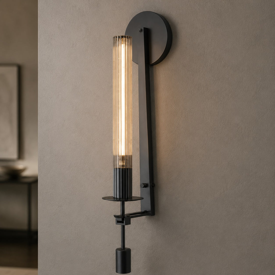 Classic French Style Wall Sconce Lighting with Metal Frame and Glass Shade for Elegant Ambiance