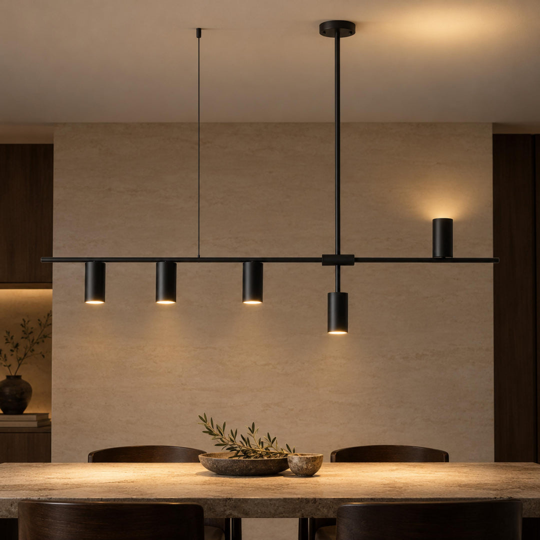 Modern Adjustable Ceiling Light Fixture Kitchen Pendant Lighting Metal Frame LED for Kitchen Island