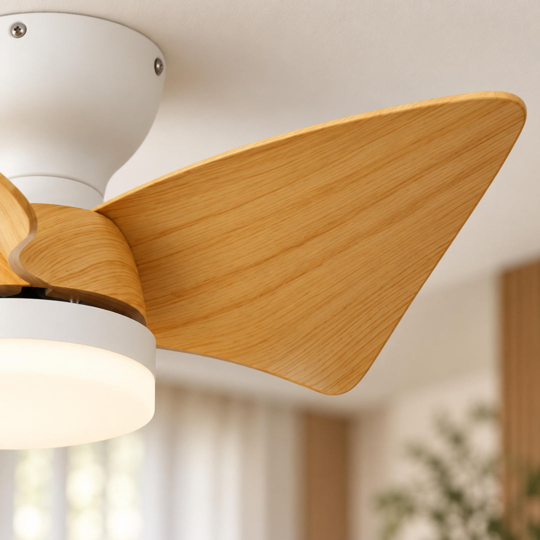 Modern Ceiling Fan Light Wall Mounted Metal Frame Adjustable LED 71cm