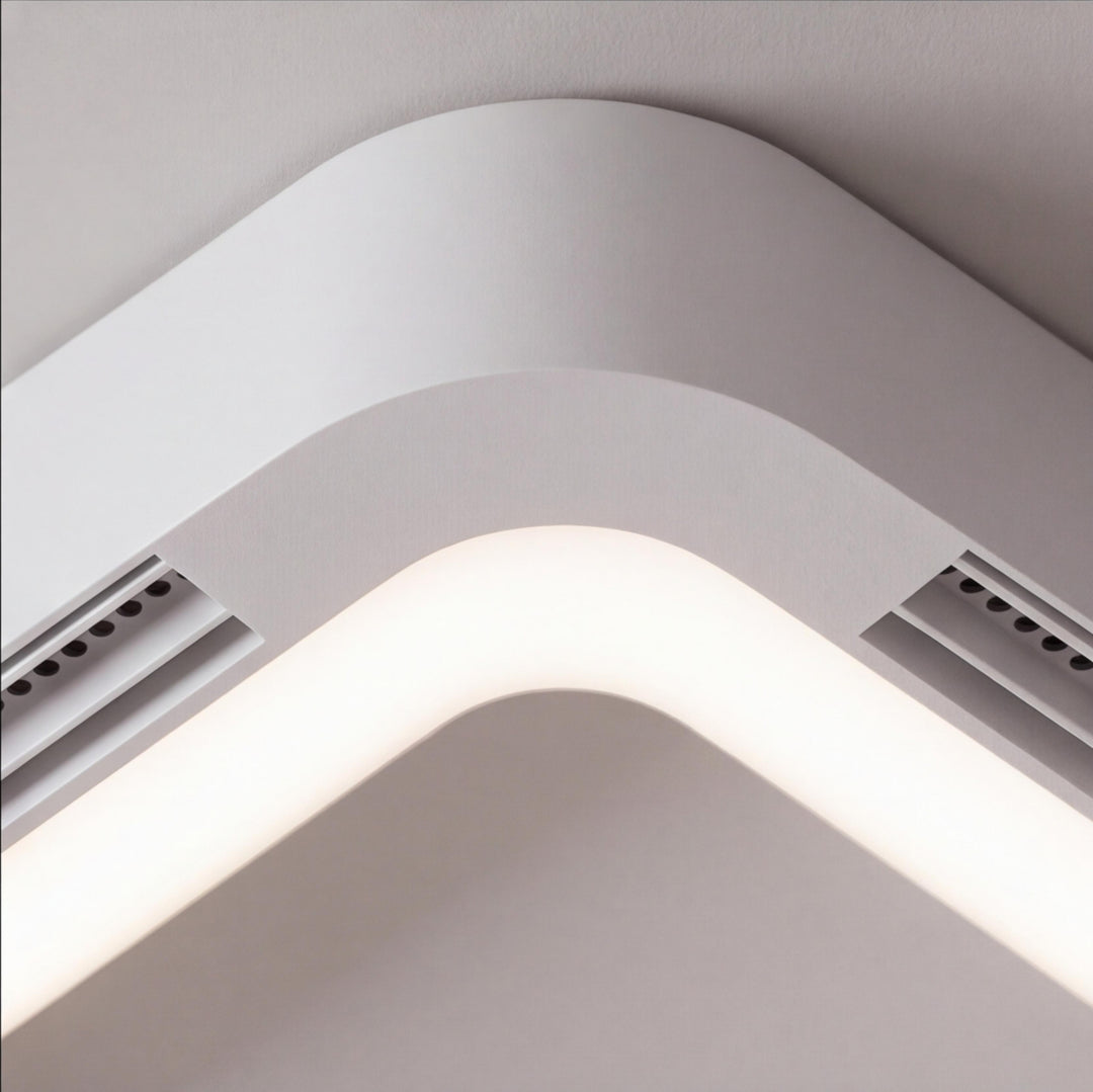 Modern Bladeless Ceiling Fan with Flush Mount Design Dimmable LED Light and Remote Control