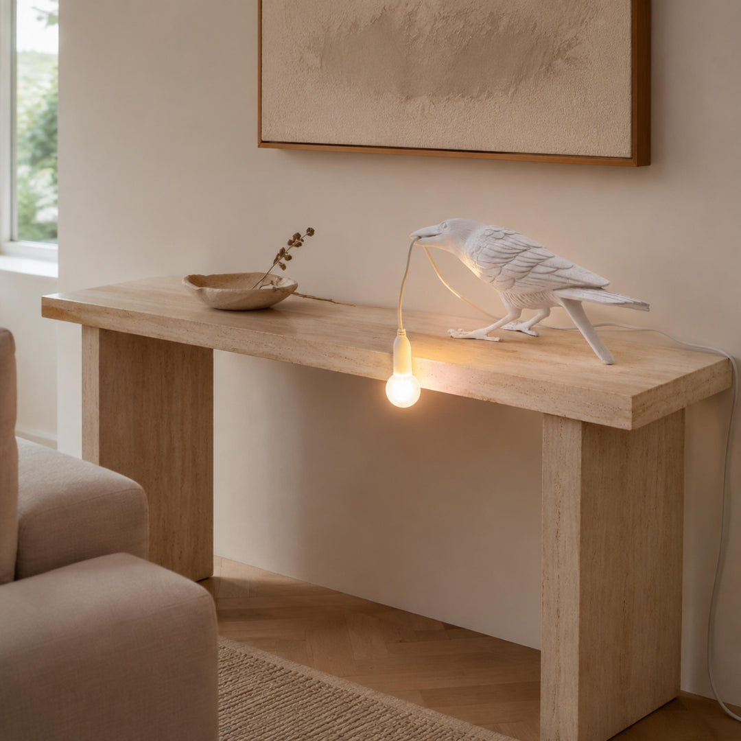 Modern Adjustable Table Lamp with LED Light and Resin Shade for Living Room and Bedroom
