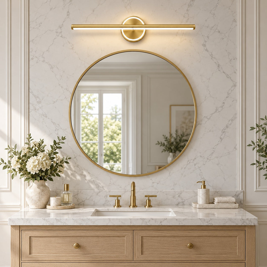 Modern Wall Sconce Bathroom Light Wall Mounted Aluminum and Acrylic Dimmable Vanity Fixture