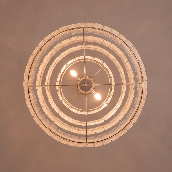 Modern Chandelier Light Ceiling Mounted Natural Shell Adjustable Height for Dining Room