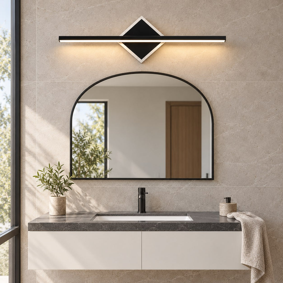 Modern Wall Light Wall Mounted Aluminum Frame Acrylic Base Focused Bathroom Vanity Sconce
