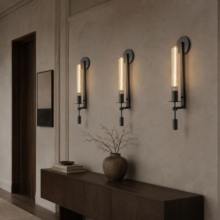 Classic French Style Wall Sconce Lighting with Metal Frame and Glass Shade for Elegant Ambiance