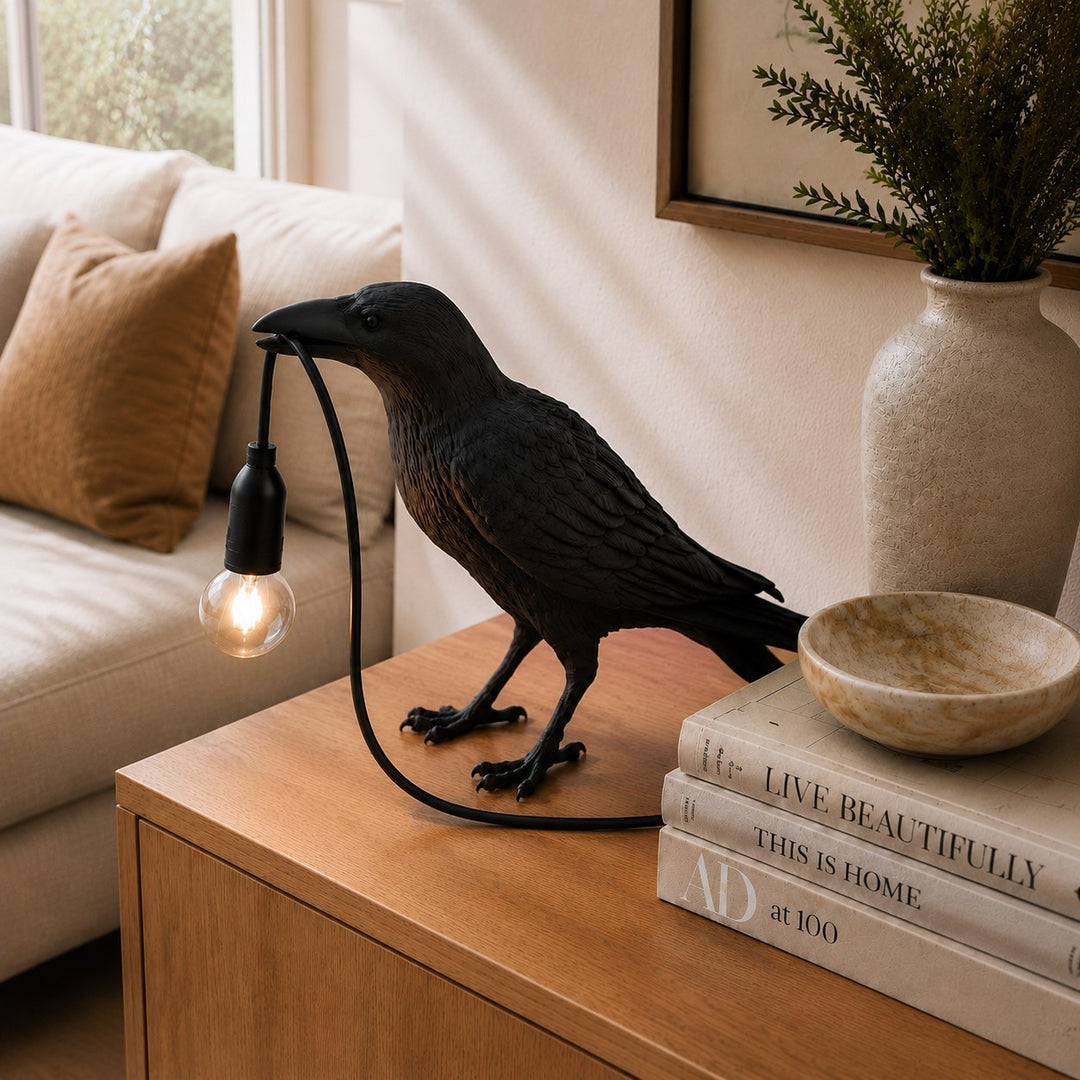 Modern Adjustable Table Lamp with LED Light and Resin Shade for Living Room and Bedroom