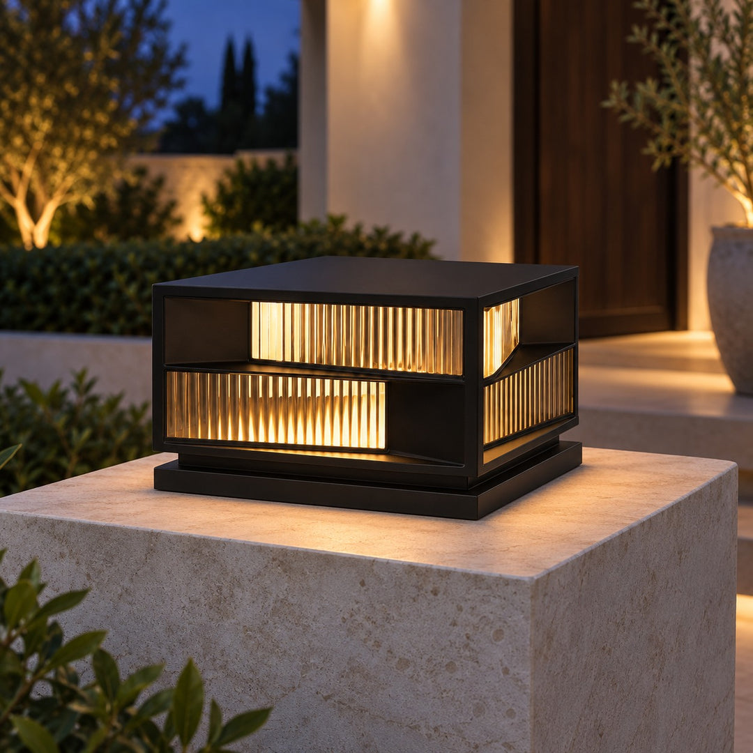 Solar Garden Lights Outdoor Wall Mounted Stainless Steel LED Waterproof Adjustable Height