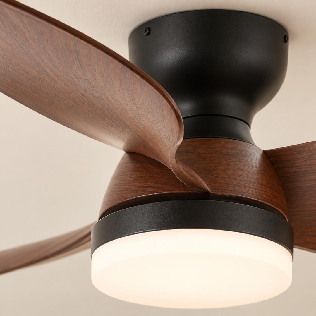 Modern Ceiling Fan Light Wall Mounted Metal Frame Adjustable LED 71cm