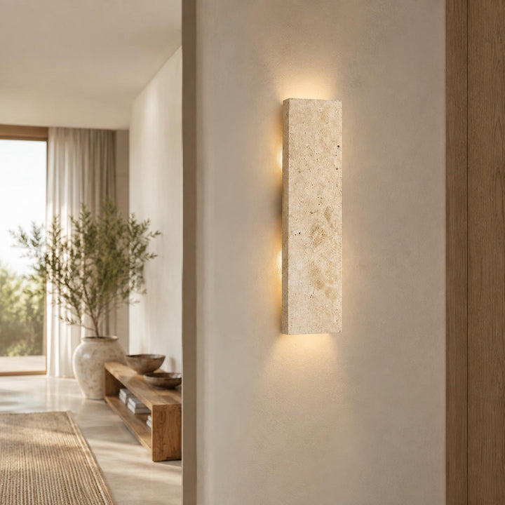 Modern Outdoor Wall Light Dimmable LED Wall Mounted Natural Stone IP65 Rated Exterior Wall Sconce