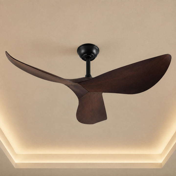Modern Flush Mount Ceiling Fan with Remote Control DC Motor 6-Speed ABS Blades for Quiet Airflow