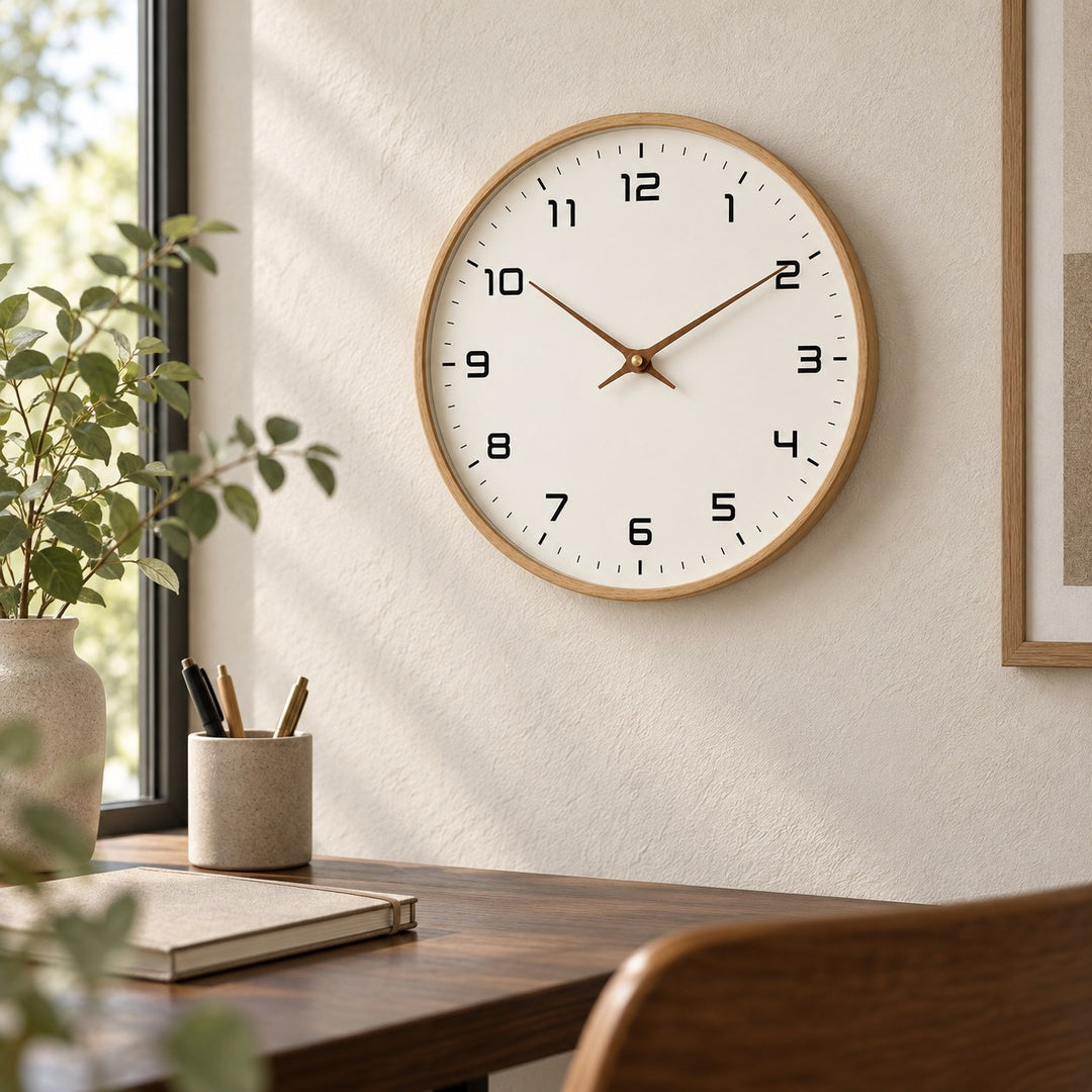 Modern Wall Clock Wall Mounted Silent Quartz Durable Plastic Easy Installation 25cm 30cm