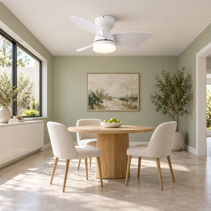 Modern Ceiling Fan Light Wall Mounted Metal Frame Adjustable LED 71cm