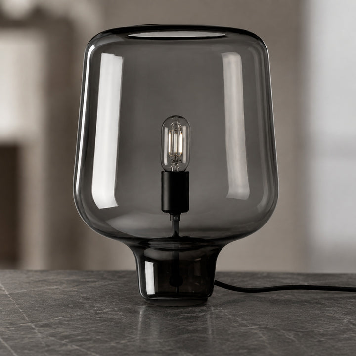 Contemporary Glass Table Lamp with Inline On/Off Switch LED Compatible for Living Room or Bedroom