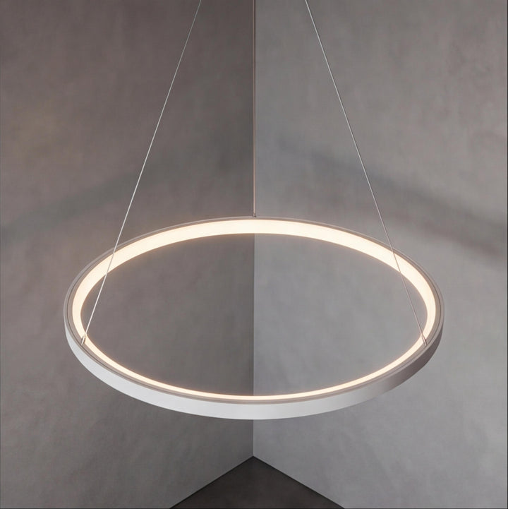 Modern LED Chandelier Light Hanging Aluminum Adjustable Dimmable Acrylic Diffuser Three Sizes