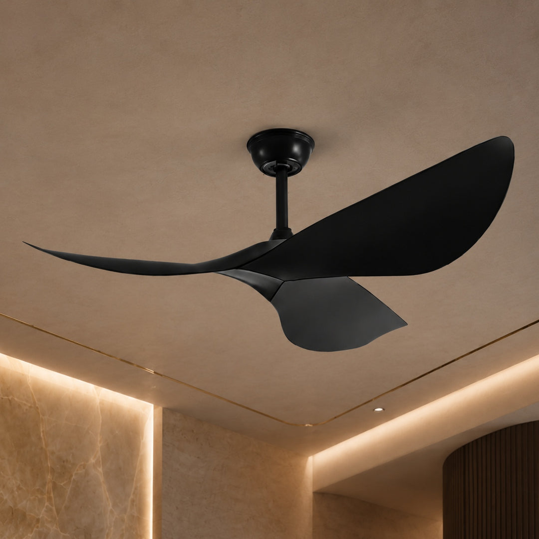 Modern Flush Mount Ceiling Fan with Remote Control DC Motor 6-Speed ABS Blades for Quiet Airflow