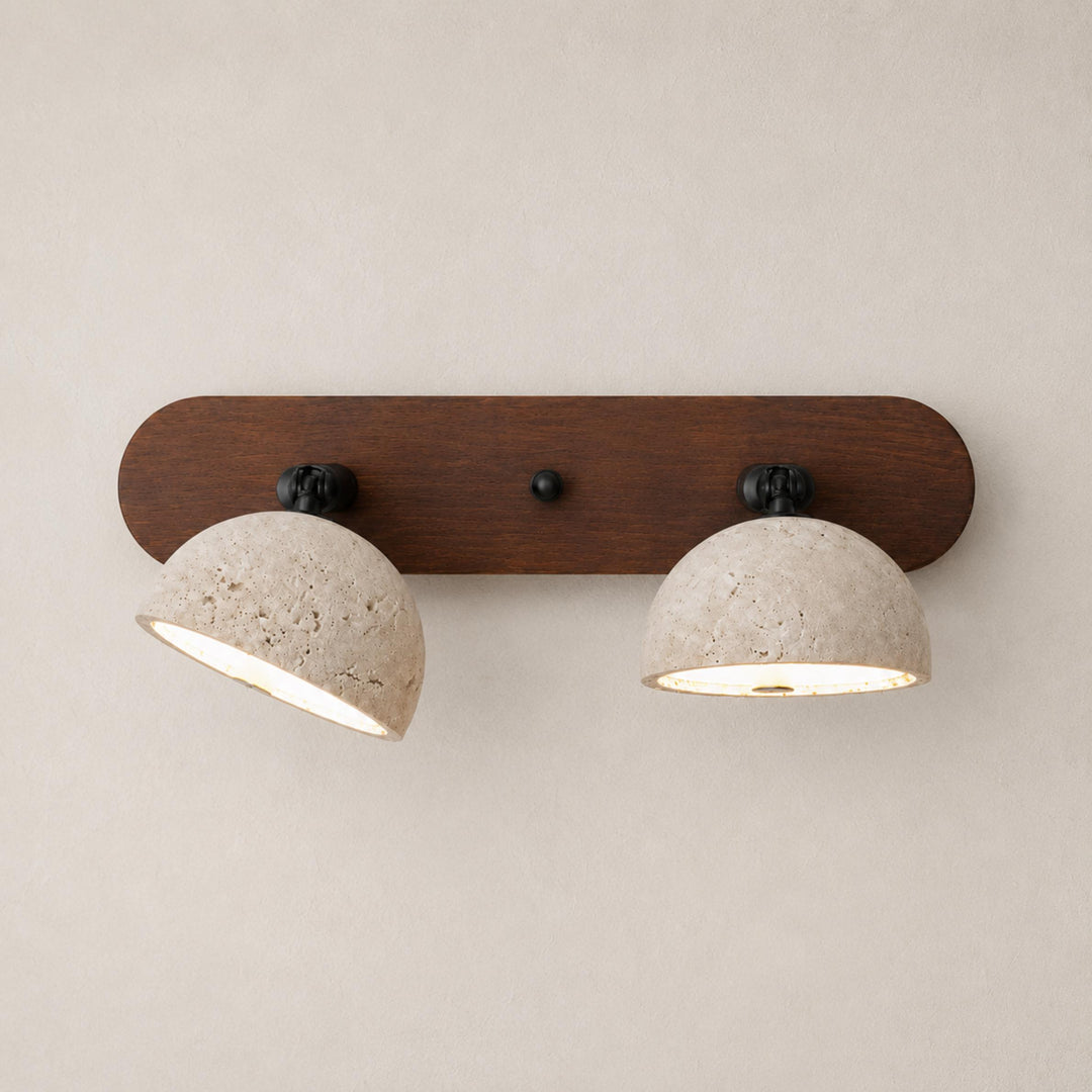 Modern Adjustable Vanity Light Fixture in Travertine with Dimmable LED for Bathroom Lighting