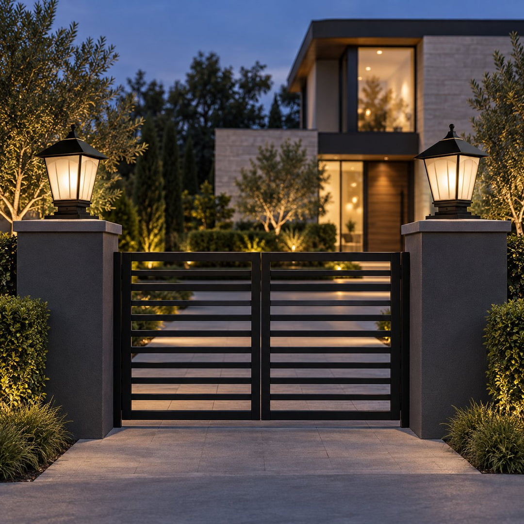 Modern Outdoor Wall Light IP55 Waterproof Solid Copper Glass Shade E27 Compatible