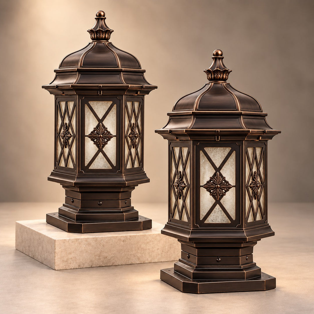 Modern Outdoor Pillar Light Wall Mounted Aluminum Frosted Glass Shade IP65 Waterproof