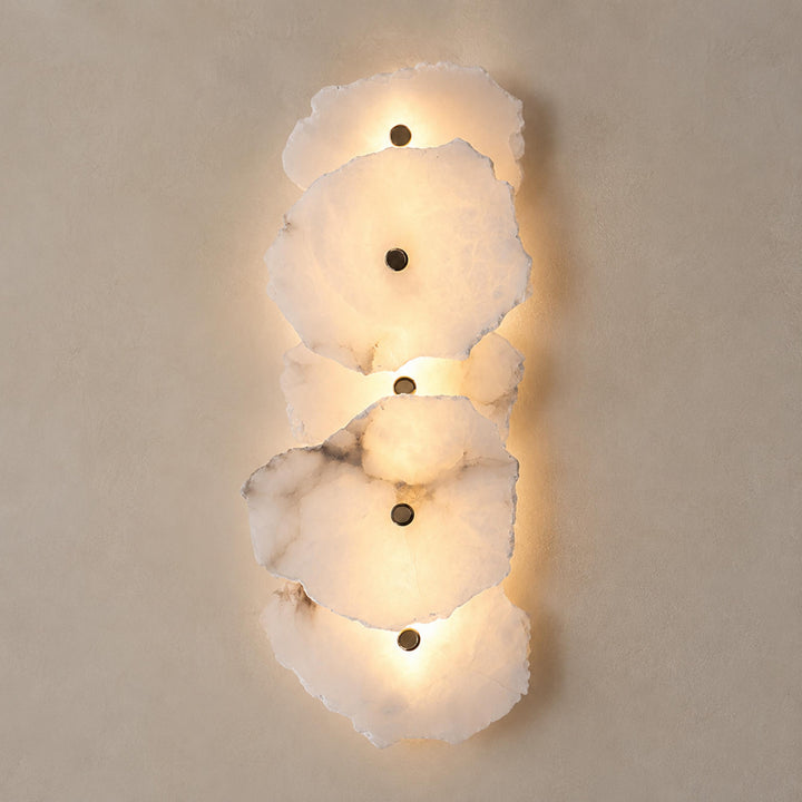 Modern Wall Sconce Lighting Adjustable LED Alabaster Shade with Metal Base for Home Decor