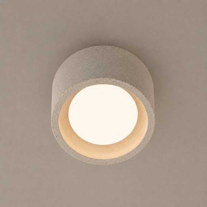 Modern Minimalist Flush Mount Ceiling Light Cement LED Adjustable Color Temperature 685 Lumens