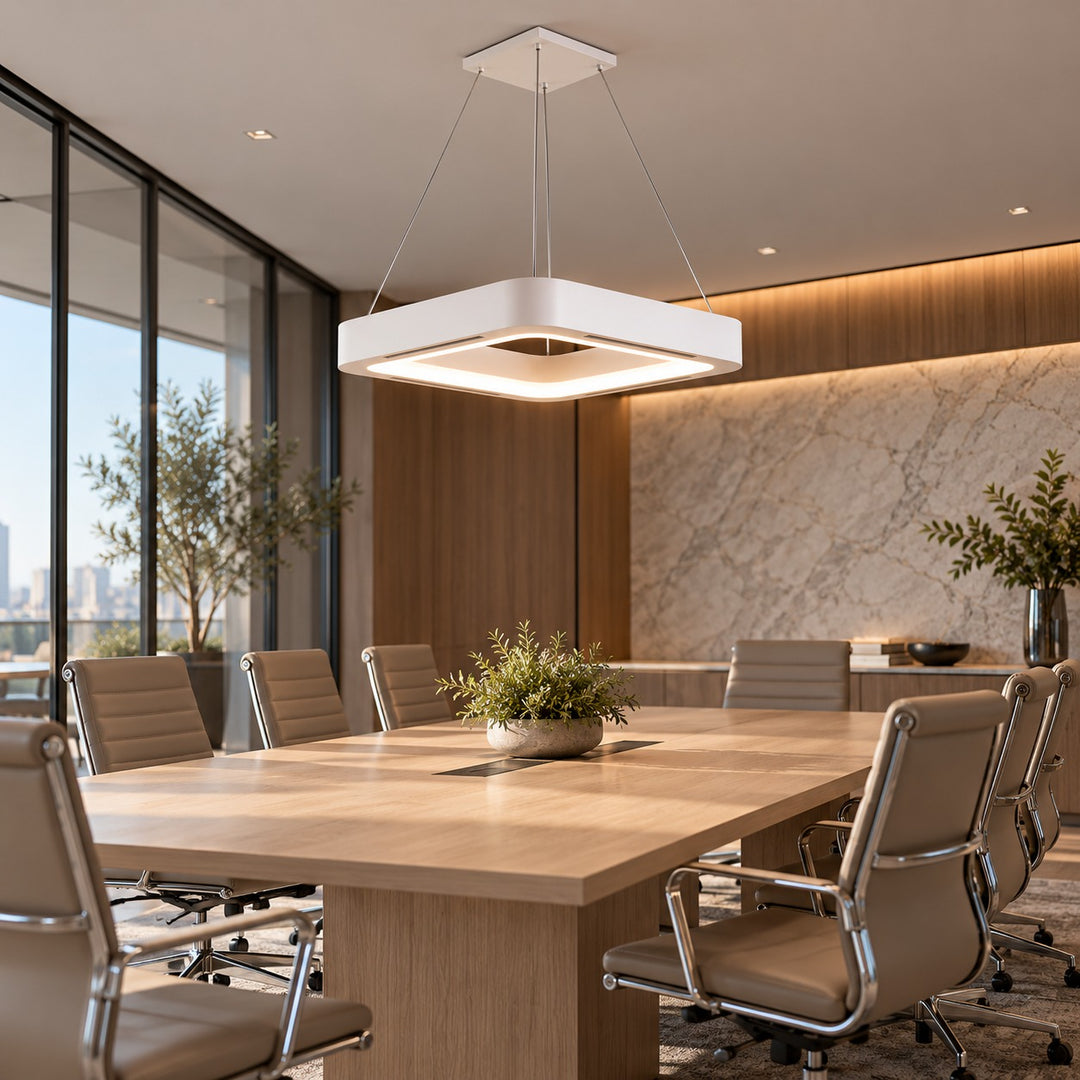 Modern Bladeless Ceiling Fan with Flush Mount Design Dimmable LED Light and Remote Control