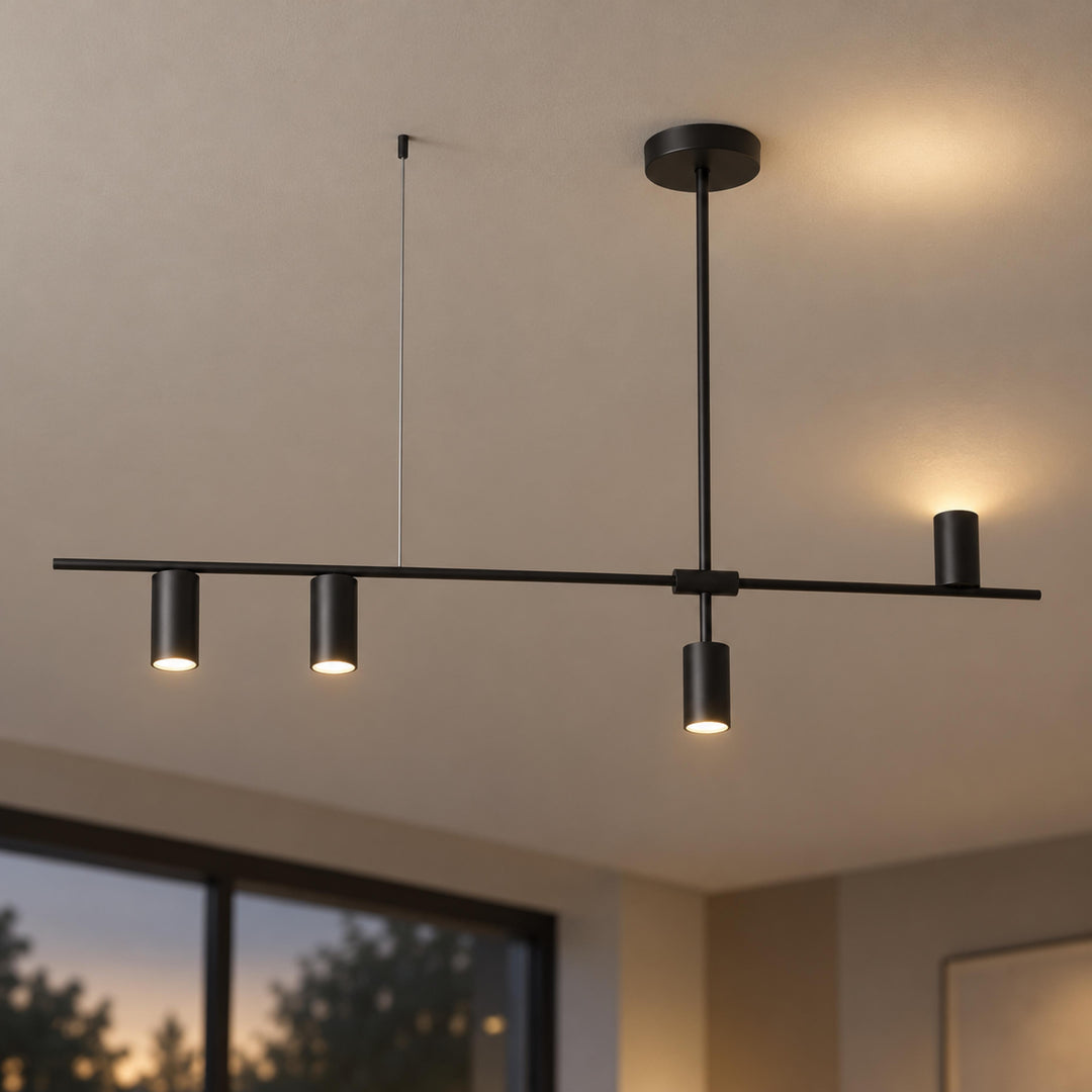 Modern Adjustable Ceiling Light Fixture Kitchen Pendant Lighting Metal Frame LED for Kitchen Island