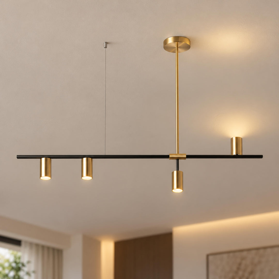 Modern Adjustable Ceiling Light Fixture Kitchen Pendant Lighting Metal Frame LED for Kitchen Island