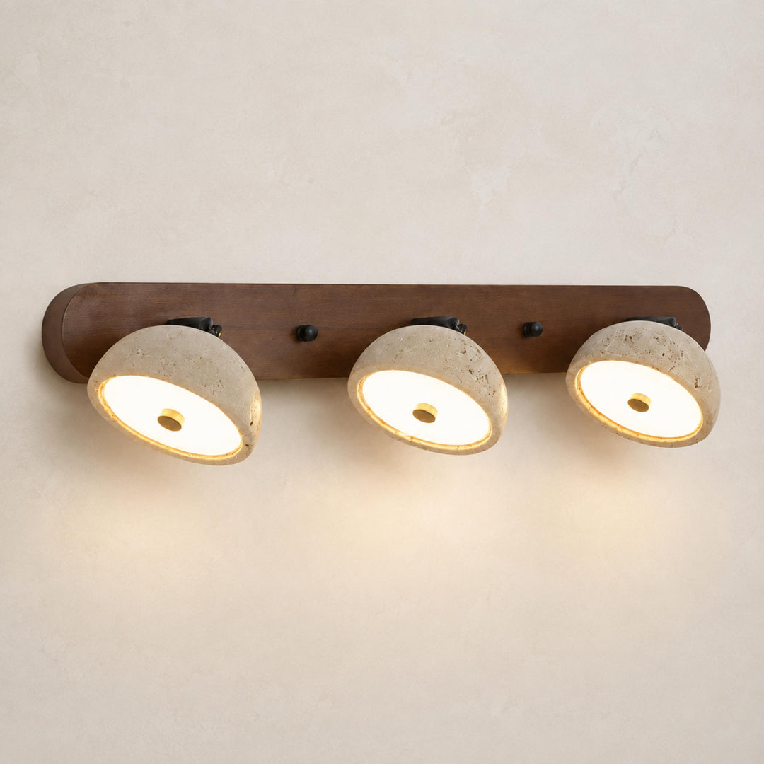 Modern Adjustable Vanity Light Fixture in Travertine with Dimmable LED for Bathroom Lighting