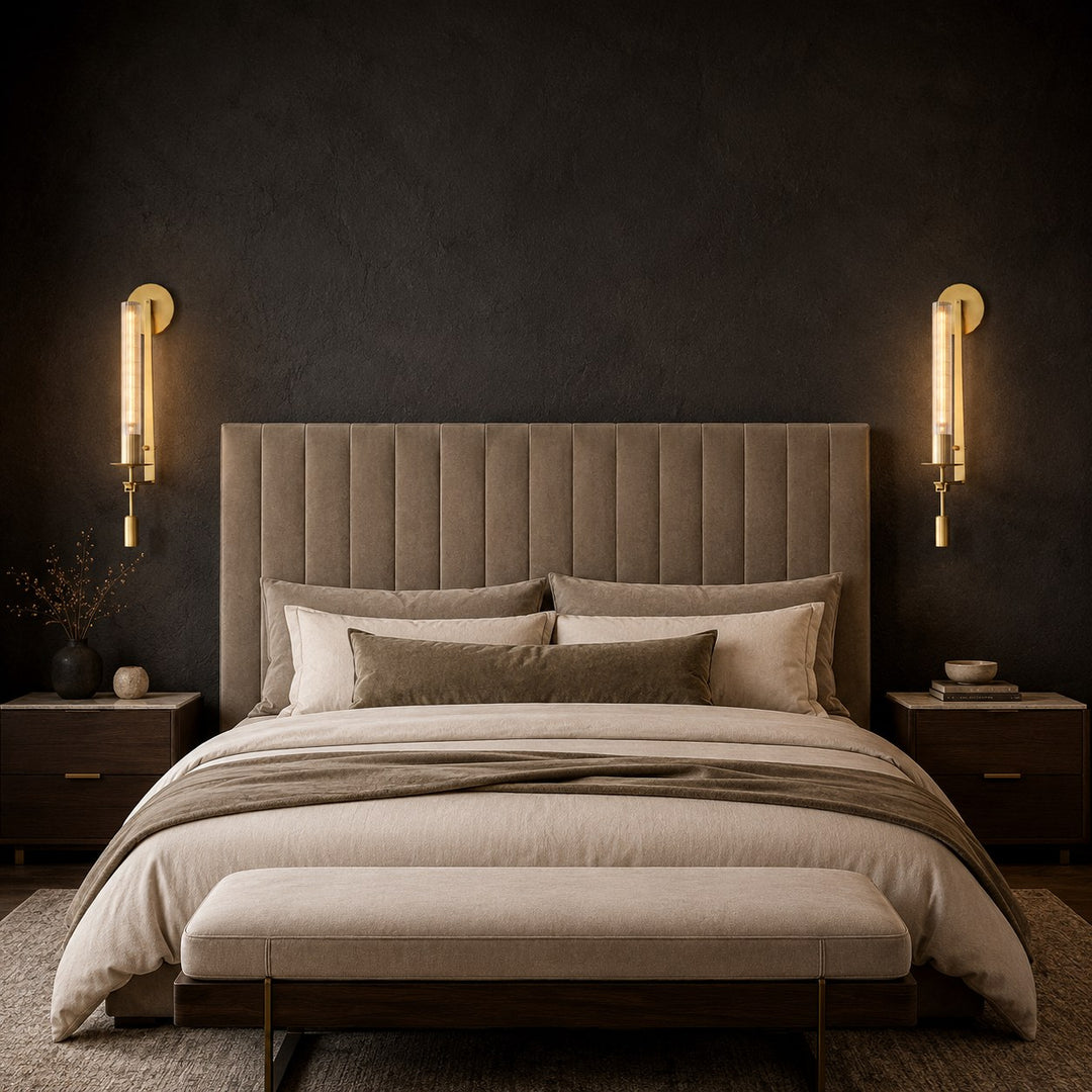 Classic French Style Wall Sconce Lighting with Metal Frame and Glass Shade for Elegant Ambiance